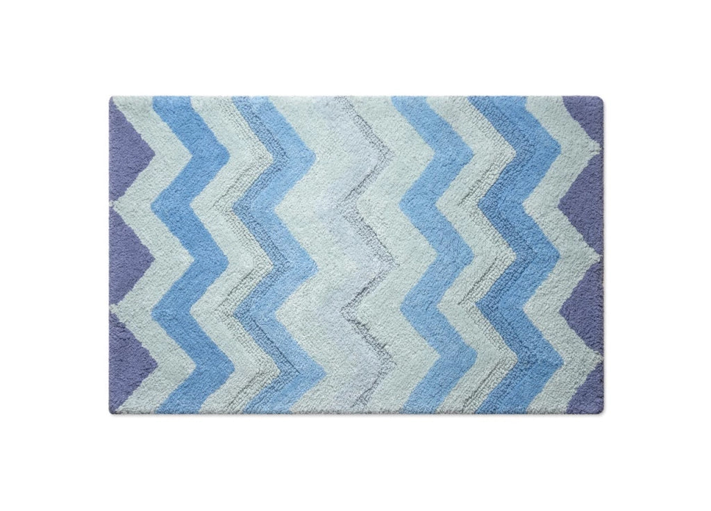 Tappeto Casa Bagno Cotone Spugna Morbida Antiscivolo Tono Su Tono Corner - 55x100 - Oceano