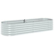 Letto Rialzato Giardino 240x80x44 cm in Acciaio Zincato Argento cod mxl 48179