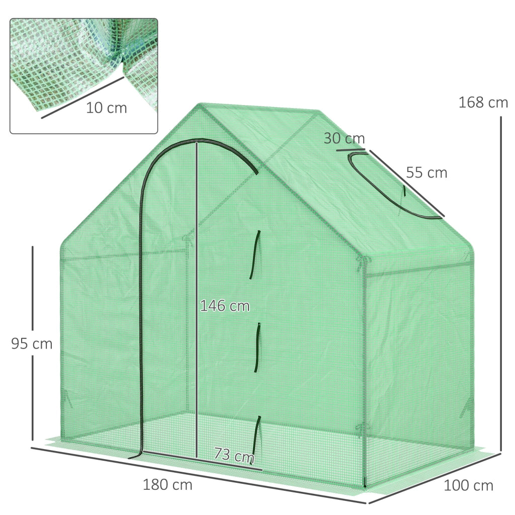 Serra da giardino in PE ¨C zephmum ¨C verde 180x100x168 cm