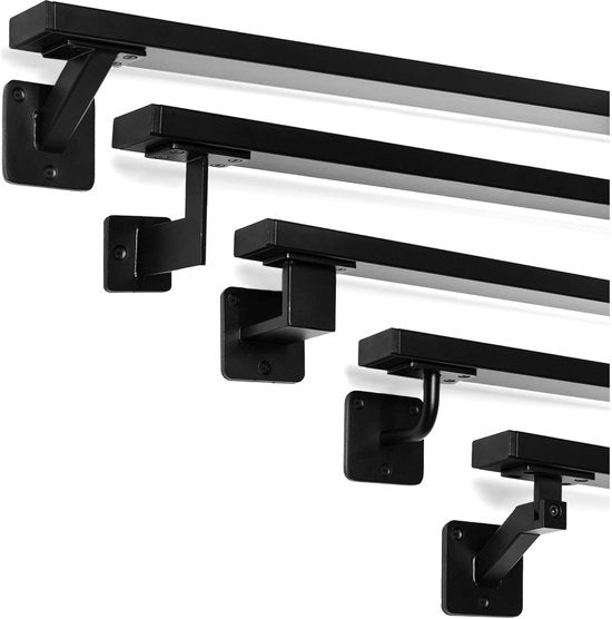 Set di sosteggi oblungo - 5 pezzi - nero - metallo - 400 cm