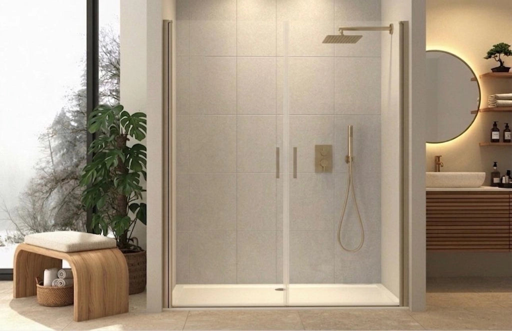 Box doccia nicchia 80 cm porta DUE BATTENTI H200 cm cristallo 6mm profilo SATINATO ZENO