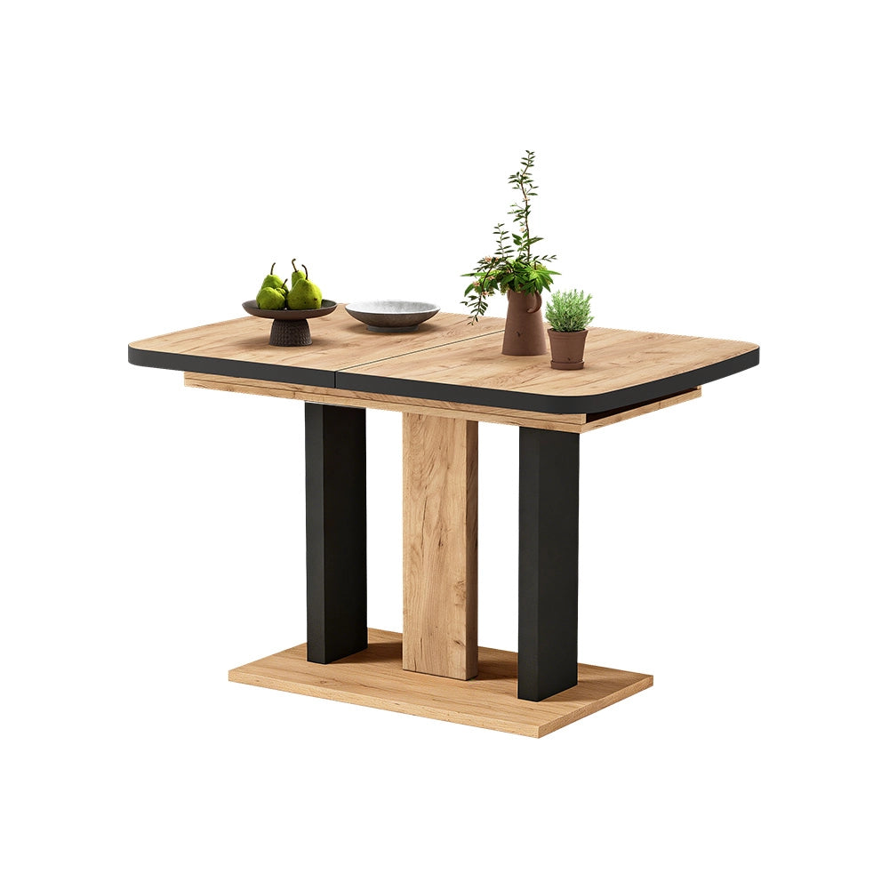Vicco Tavolo da pranzo Estensibile Rovere nero/oro 120/160 x 80 cm 2 parti