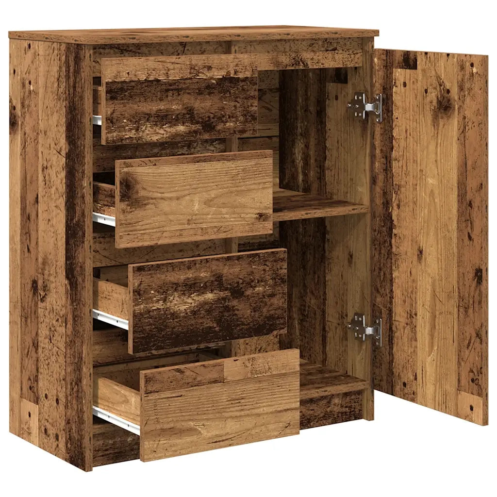Credenza con Cassetti Legno Antico 71x35x84 cm in Truciolato