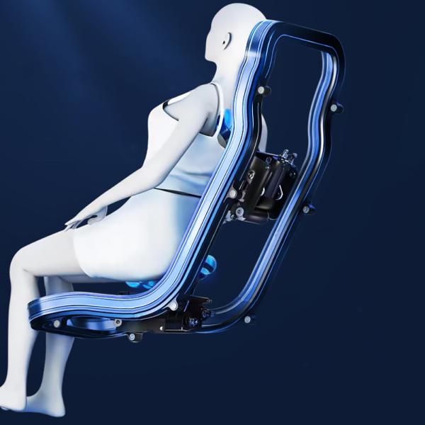 Poltrona massaggiante full body con riscaldamento, guida SL, Bluetooth, Nero