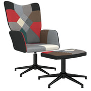 Poltrona Relax con Poggiapiedi in Tessuto Patchwork cod mxl 23464