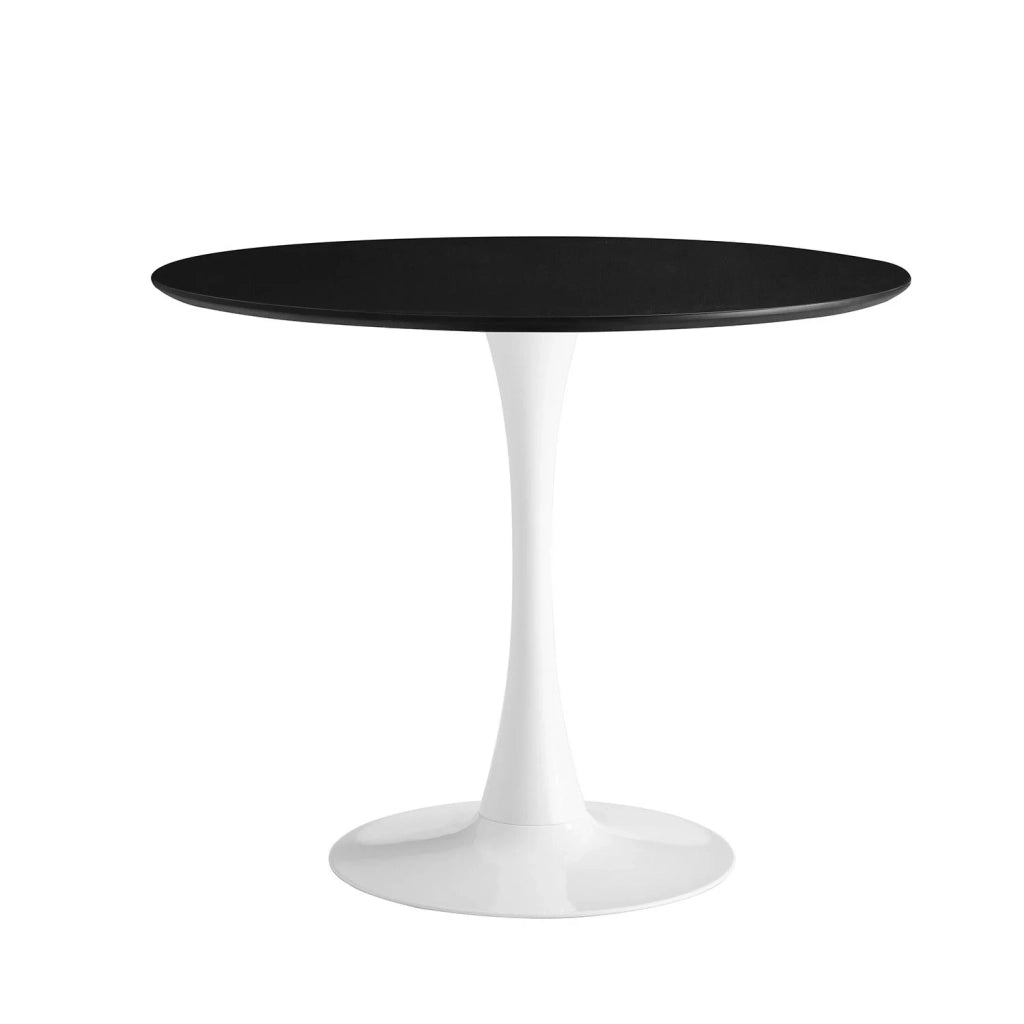 LÚZETE - TAVOLO SAN ANTONI Ø90 CM GAMBA BIANCA PIANO NERO
