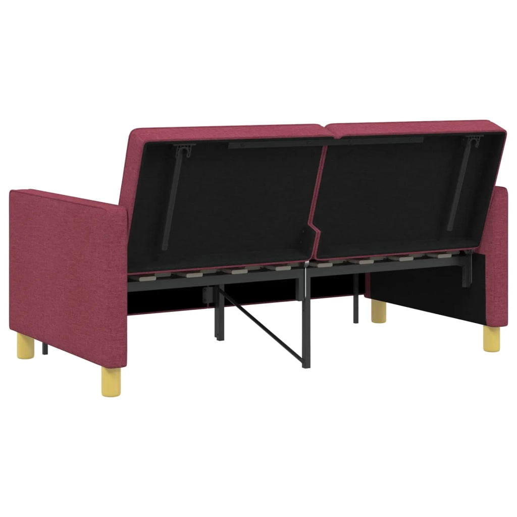 Divano Letto Estraibile Rosso Vino Tessuto