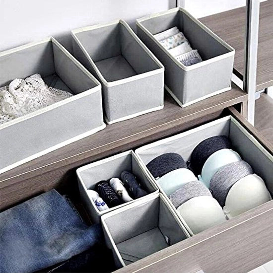 Organizzatore di carico 6-delig, contenitore pieghevole in tessuto per abbigliamento, reggiseni, sottovesti e calze