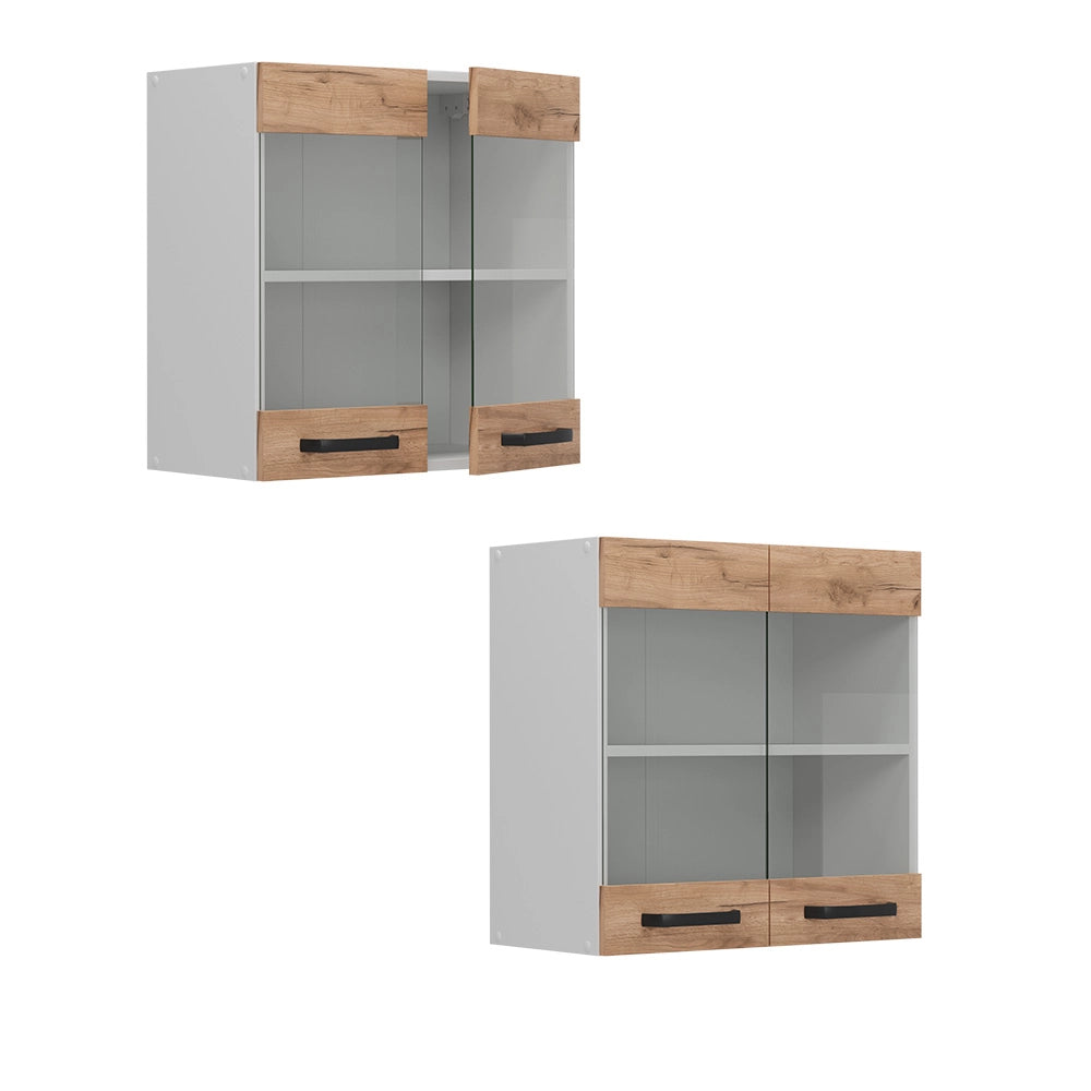 Vicco Mobile da cucina in vetro Quercia dorata 60 cm