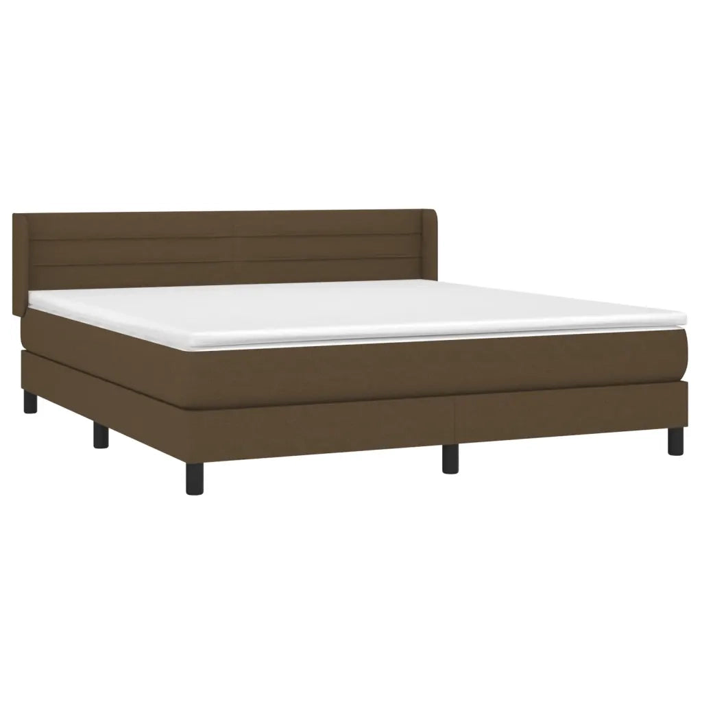 Giroletto a Molle con Materasso Marrone Scuro 160x200cm Tessuto