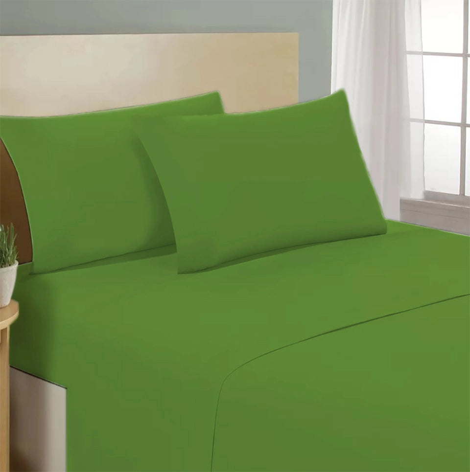 Lenzuolo letto sotto con angoli 100% puro cotone Made in Italy tinta unita Prateria - 1 Piazza e mezza francese