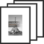 Set di 3 cornici fotografiche in legno nero da 40 x 50 cm con sistema di appoggio - Decorazione moderna per la parete