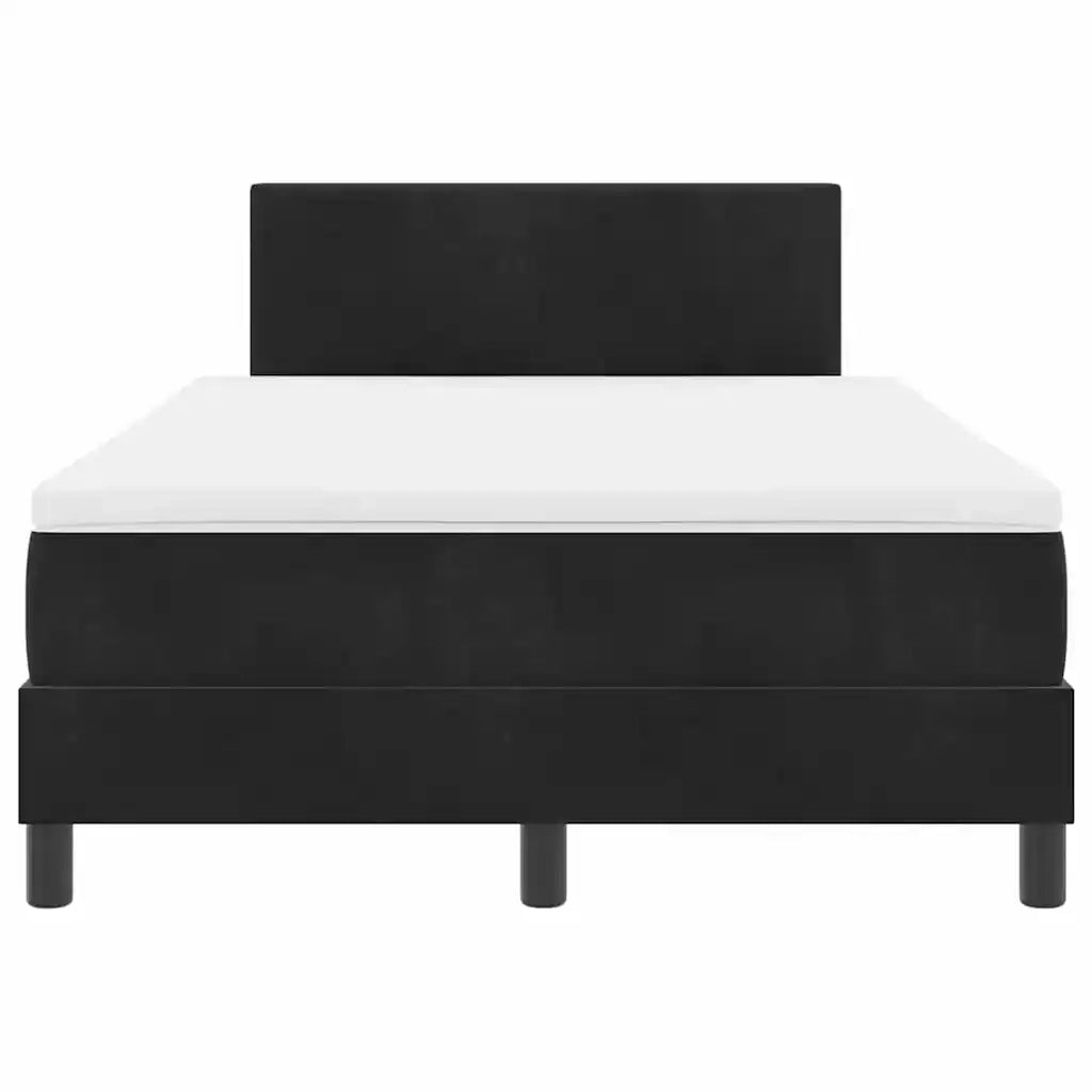 Letto a Sorgente LED con materasso Nero 120 x 190 cm Velluto 3342640