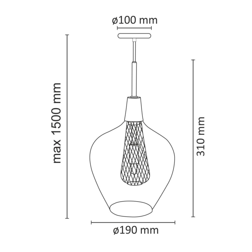 Lampada a sospensione Polux Dyson vetro trasparente Ø19 G9