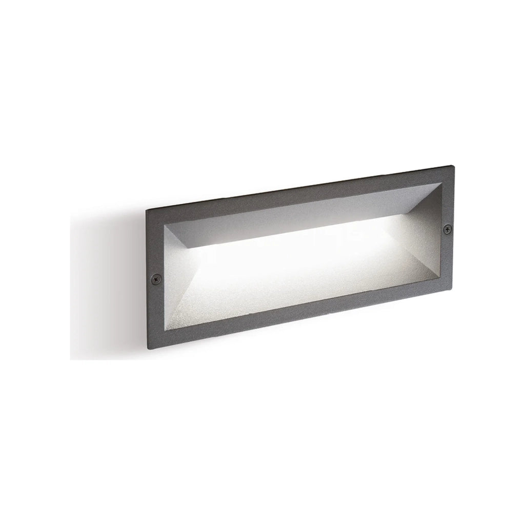 Segnapasso A Parete Per Esterno In Alluminio Grigio Led 12W 280 Lm 3000K Mask