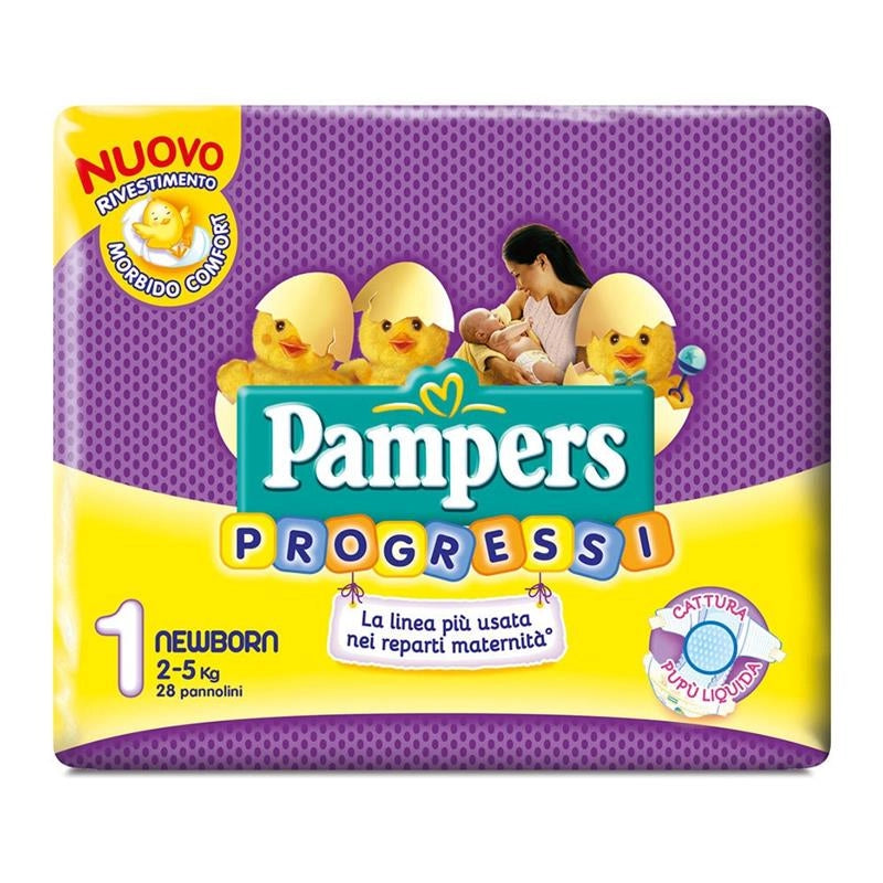 PAMPERS PROGRESSI PANNOLINI NEWBORN 2-5 KG IN CONFEZIONE DA 28 PEZZI
