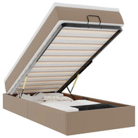 vidaXL Struttura Letto Pouf con Materasso 80x200 cm Similpelle