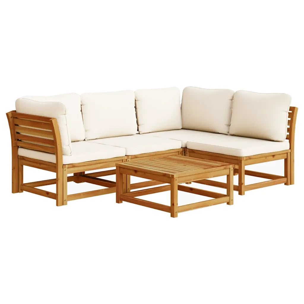 Set Salotto da Giardino 5 pz con Cuscini Legno Massello Acacia 3214302