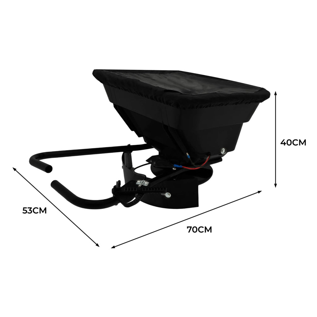 Spandiconcime ATV Quad 12V 43,5L Traino con Deflettore e Copertura