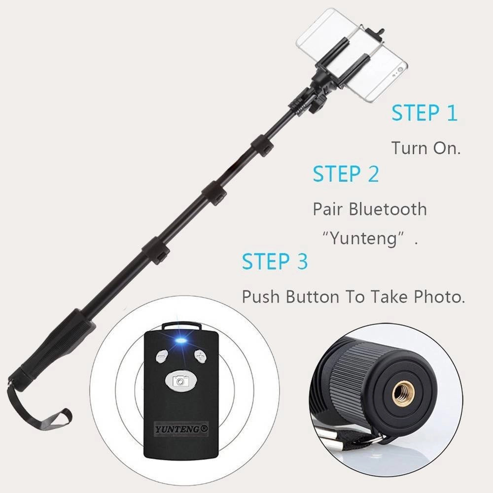 Trade Shop - Asta Per Selfie Bastone Regolabile Telescopico Estensibile Bluetooth Smartphone -