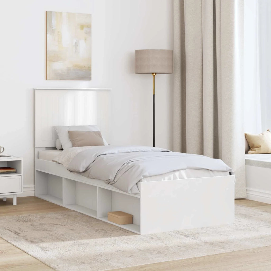 Struttura del letto-Giroletto-Rete del Letto Bianco 75 x 190 cm Pino massello 135715