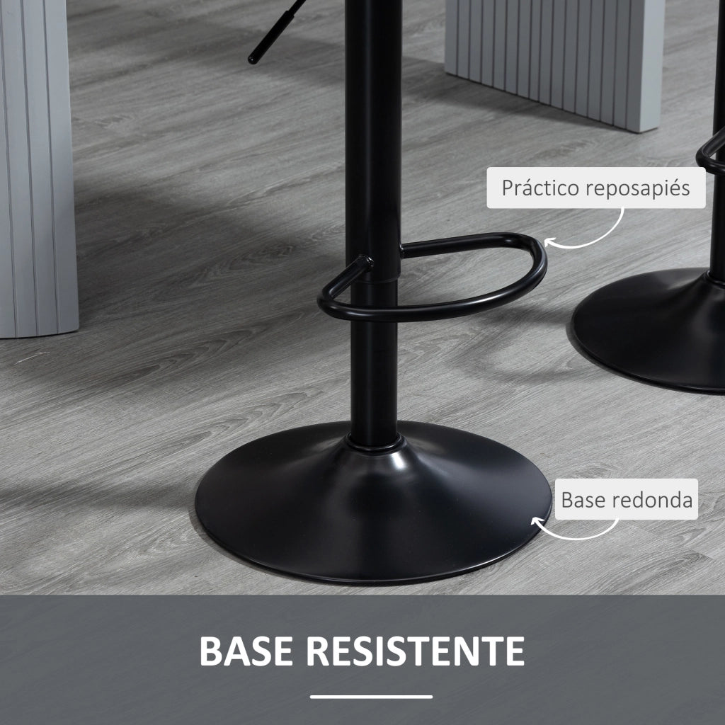 Set di 2 sgabelli da bar girevoli altezza regolabile ¨C zephmum ¨C grigio similpelle 86-106 cm