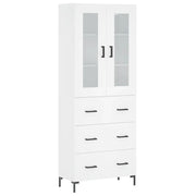 Credenza | Madia | Buffet da pranzo | Armadio da pranzo Bianca 69,5x34x180 cm in Legno Multistrato