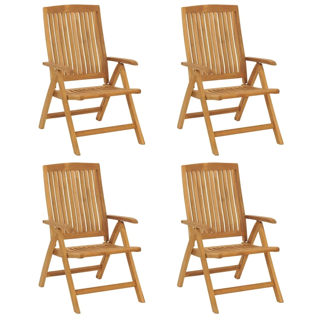 Sedie da Giardino Reclinabili 4 pz in Legno Massello di Teak 3154923