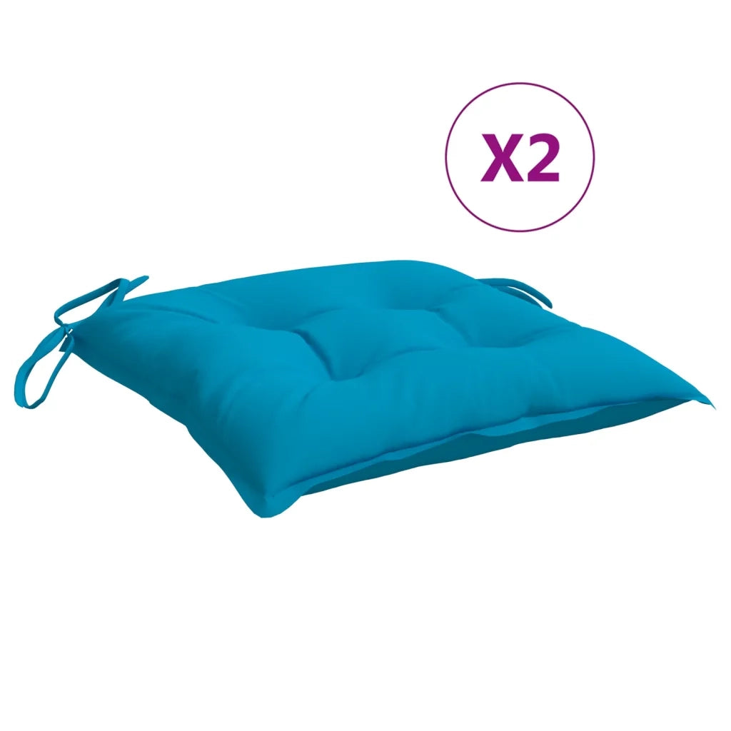 Cuscini per Sedia 2 pz Azzurro 40x40x7 cm in Tessuto Oxford
