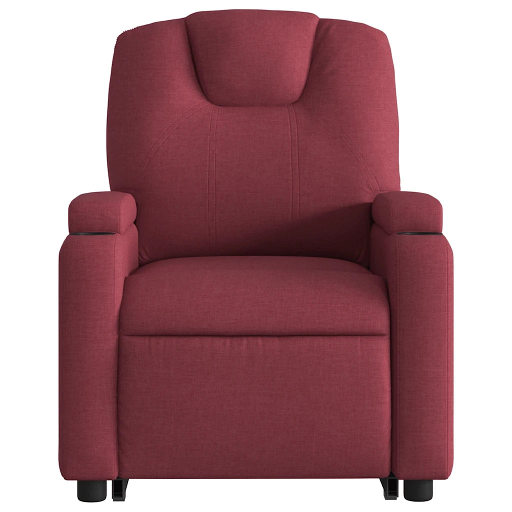 Poltrona Alzapersona Massaggiante Elettrica Rosso Vino Tessuto 3204407