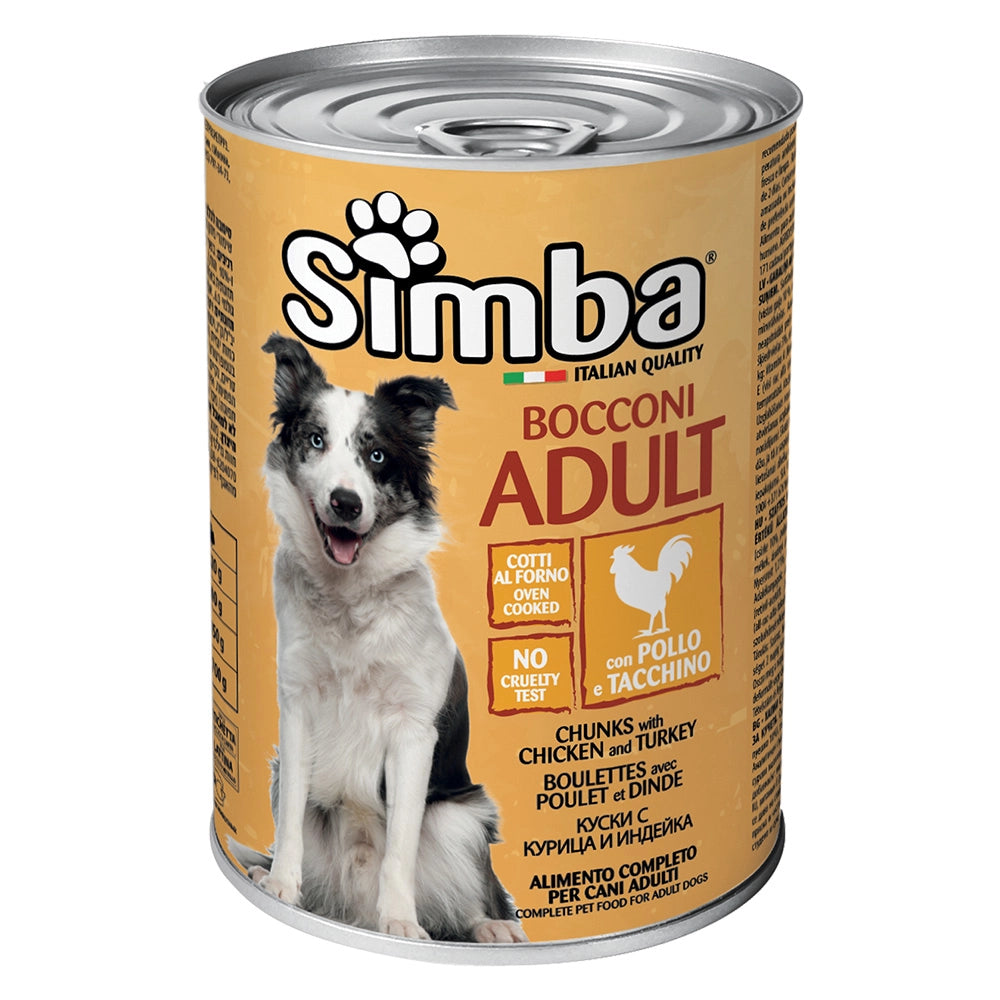 BOCCONI PER CANI 'SIMBA' pollo e tacchino - gr 415- 24 pezzi  - MONGE