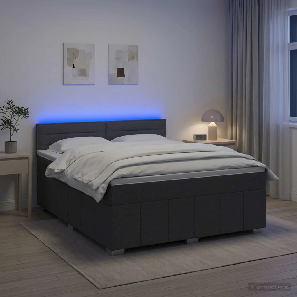 Letto box spring con materasso Grigio Scuro 160 x 200 cm 3452706