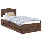 Letto singolo | Letto per adulti | Struttura del letto con cassetto Rovere Marrone 100 x 200 cm
