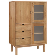 Buffet credenza cassettiera armadio mobile contenitore organizer cucina soggiorno salotto alto 85 x 43 x 125 cm legno di pino massiccio marrone 02_0035150