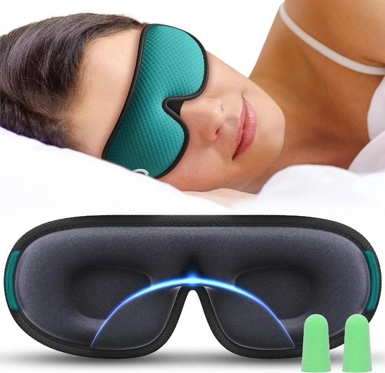 Occhiali da Sonno 3D - Completo Scuro, Respirante - 1 pezzo - Nero