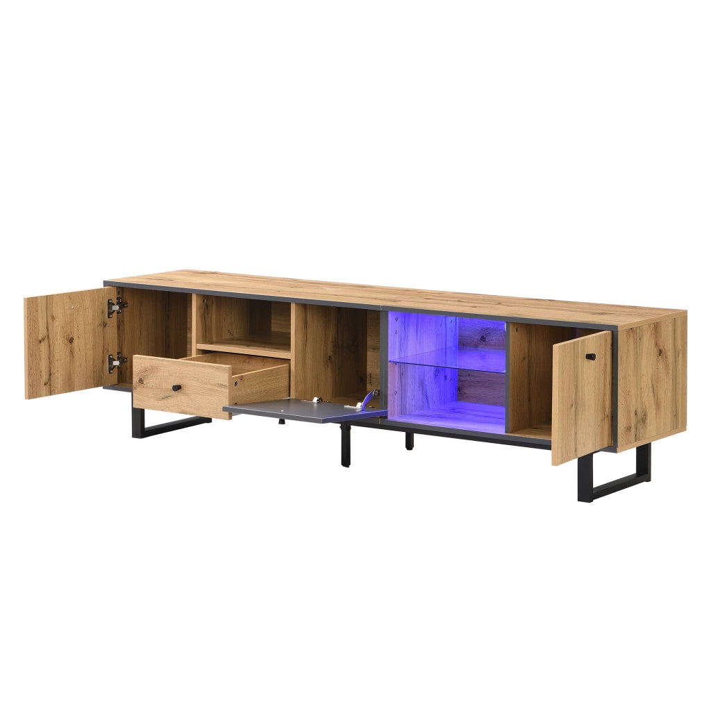 Mobile TV Lowboard con LED ¨C MINIMAL ¨C Vetro, Design Soggiorno