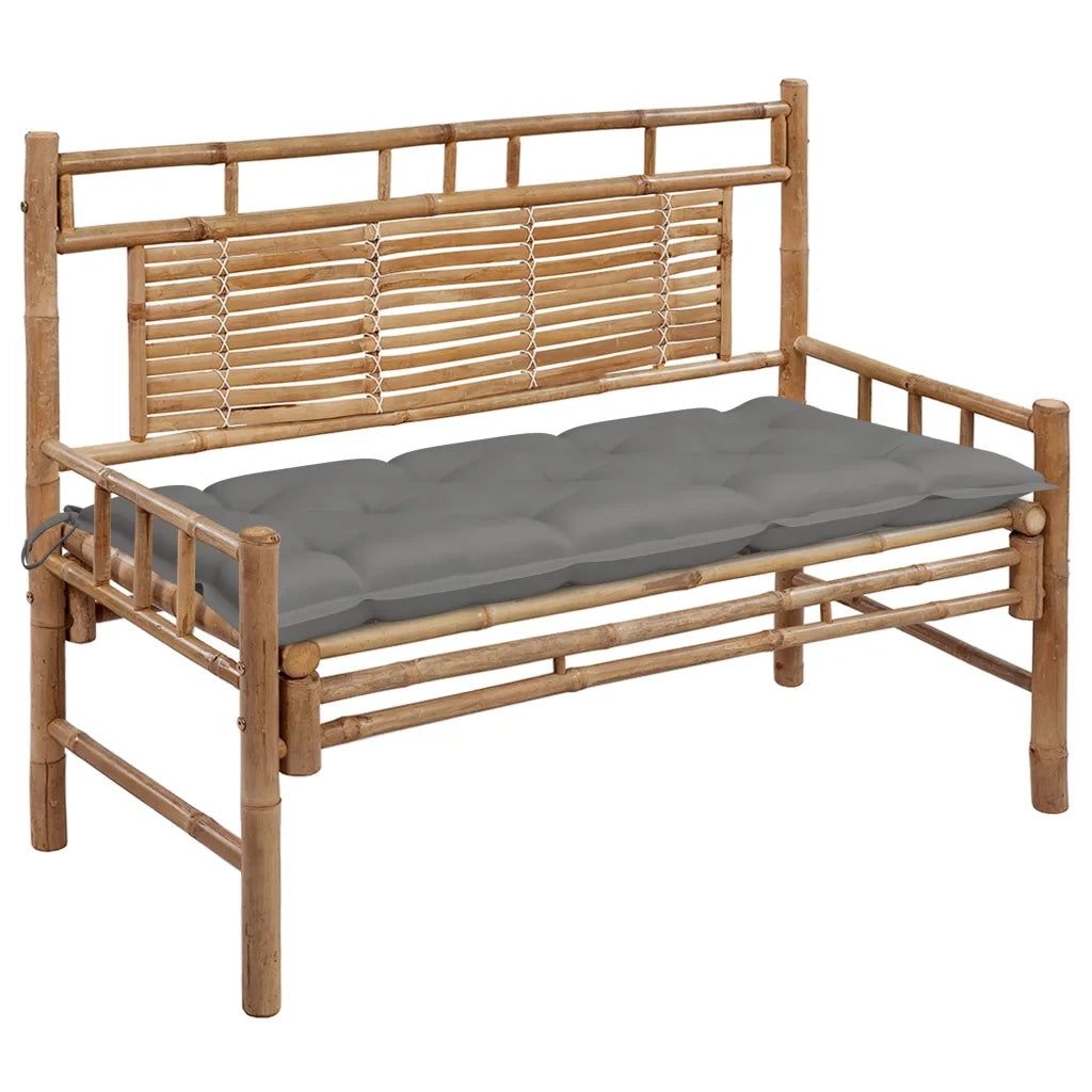 Panca da Giardino con Cuscino 120 cm in BambÃ¹