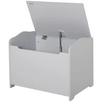 Cassapanca Portagiochi in Legno, Panca Contenitore per Cameretta Coperchio con Pistone Pneumatico, 60x40x48cm, Grigio