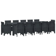 Set da Pranzo per Giardino 13 pcs Antracite e grigio chiaro