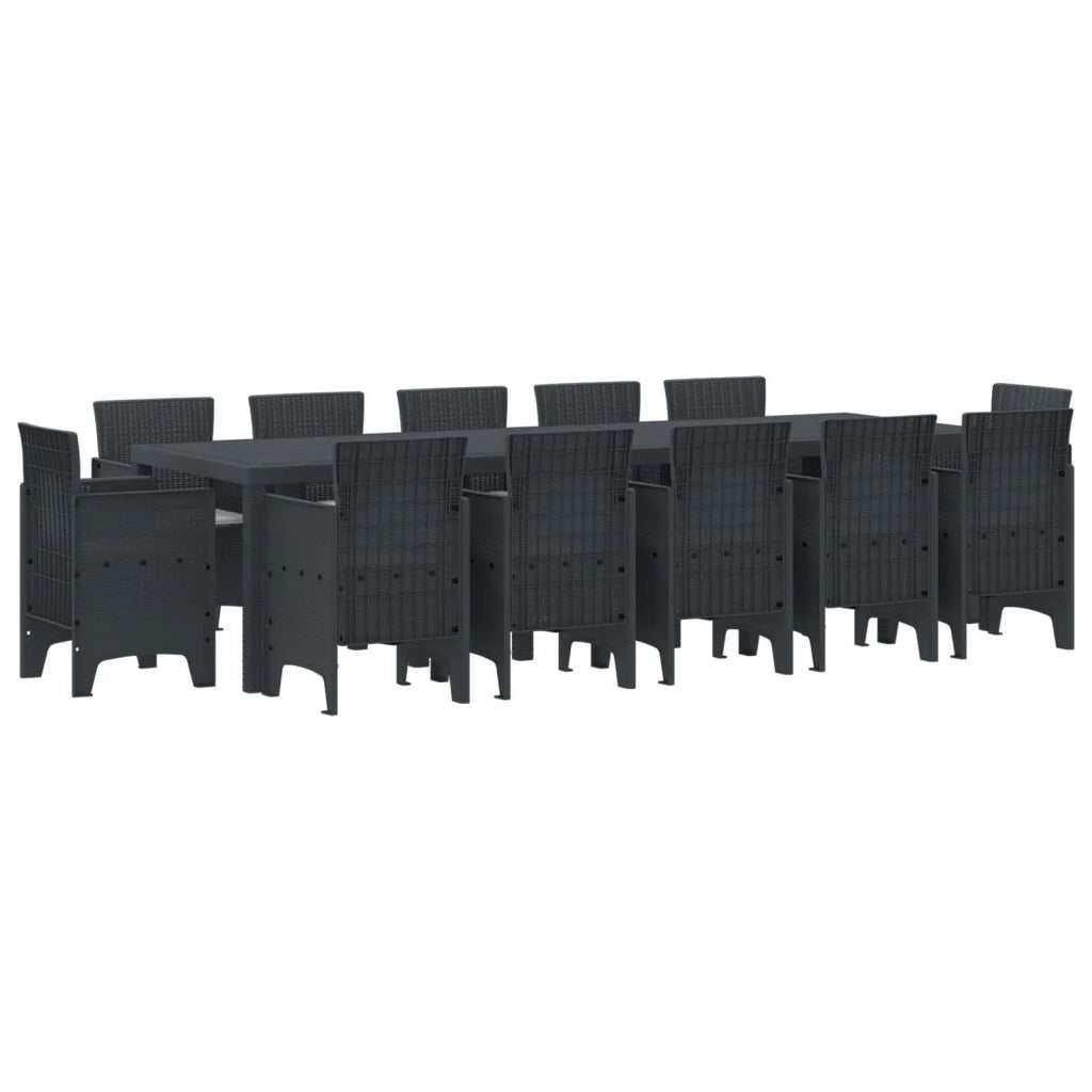 Set da Pranzo per Giardino 13 pcs Antracite e grigio chiaro