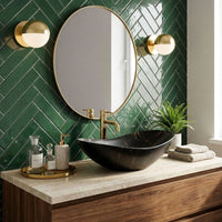 Lavabo Da Appoggio Rea Royal 60 Black Marble Mat