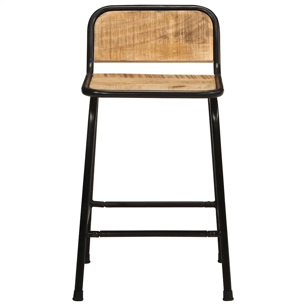 Sgabelli da Bar 2 pz 46x35,5x70 cm Legno Massello Grezzo Mango 4013534