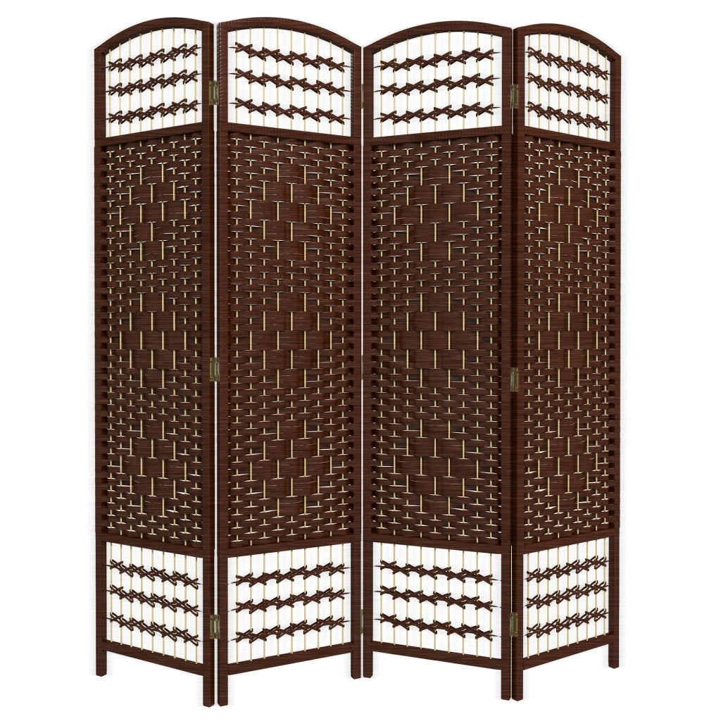 Paravento Divisorio 4 Pannelli ¨C Xylo ¨C Legno Marrone 160x170 cm