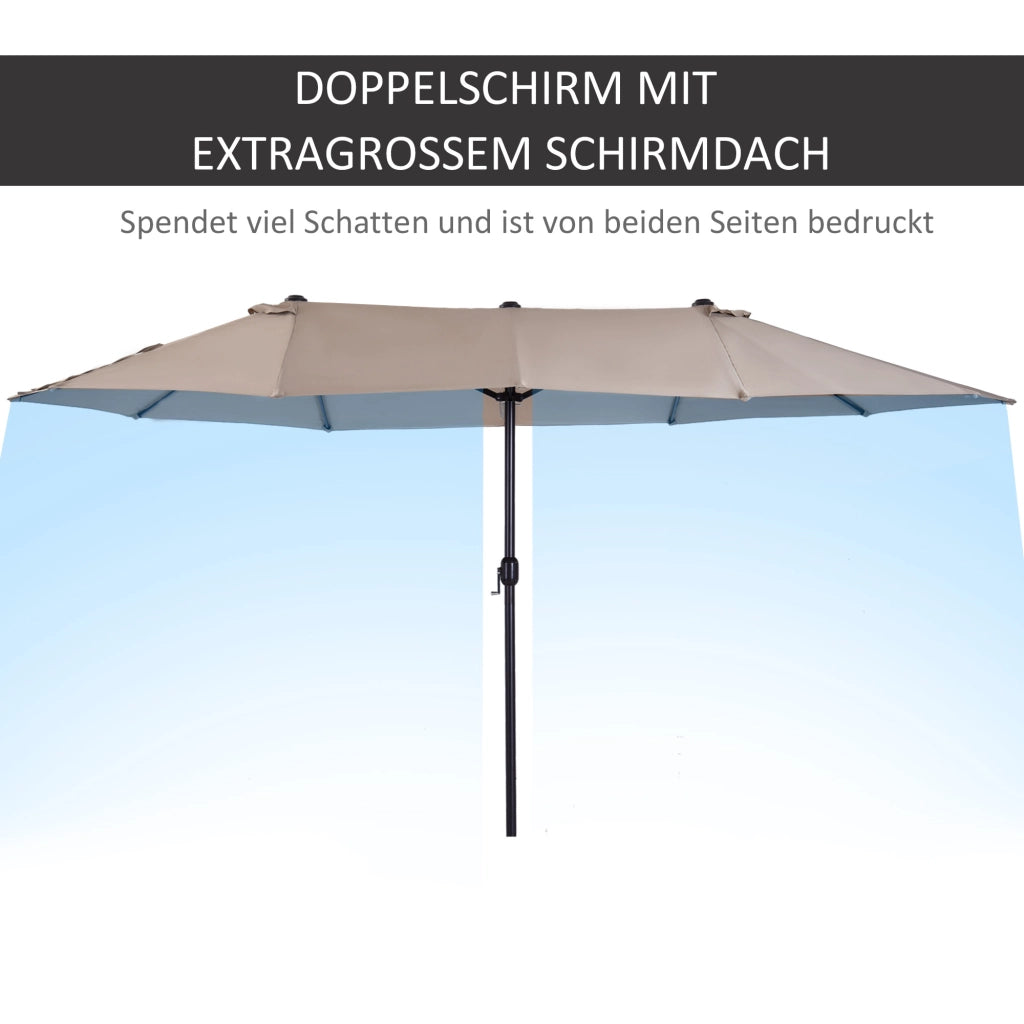 Sonnenschirm Doppelsonne 455x265 cm ¨C zephmum ¨C grigio antracite, Kurbel, windfest