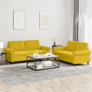 Set di Divani 2 pz con Cuscini giallo in Velluto 3202216