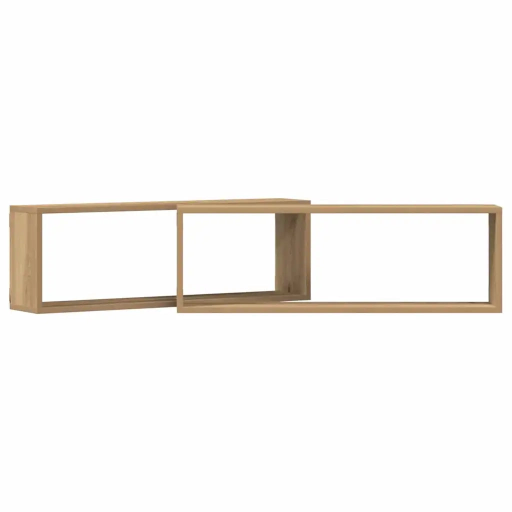 2 pz Scaffali da Parete | Mensola sospesa Rovere Artigianale 80 x 15 x 26 cm