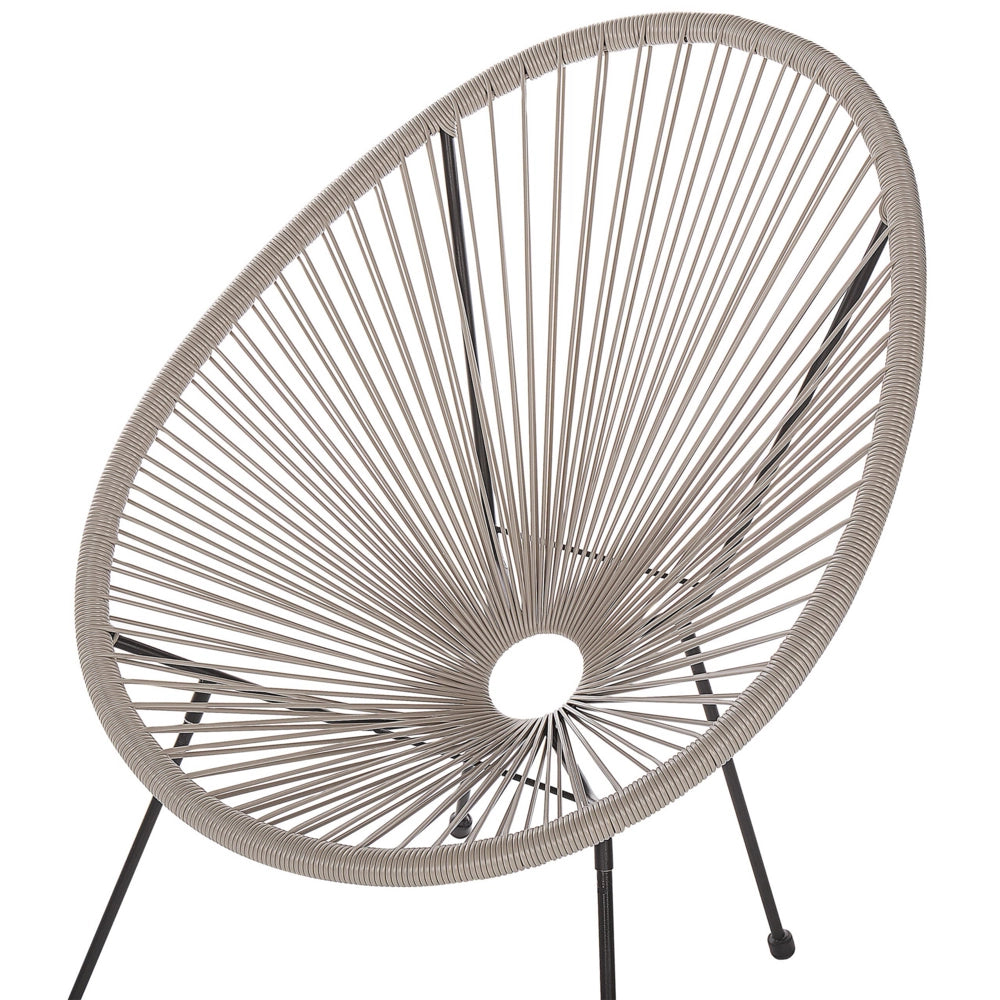 Set di 2 Sedie da Giardino Grigio Chiaro Rattan Sintetico Resistente