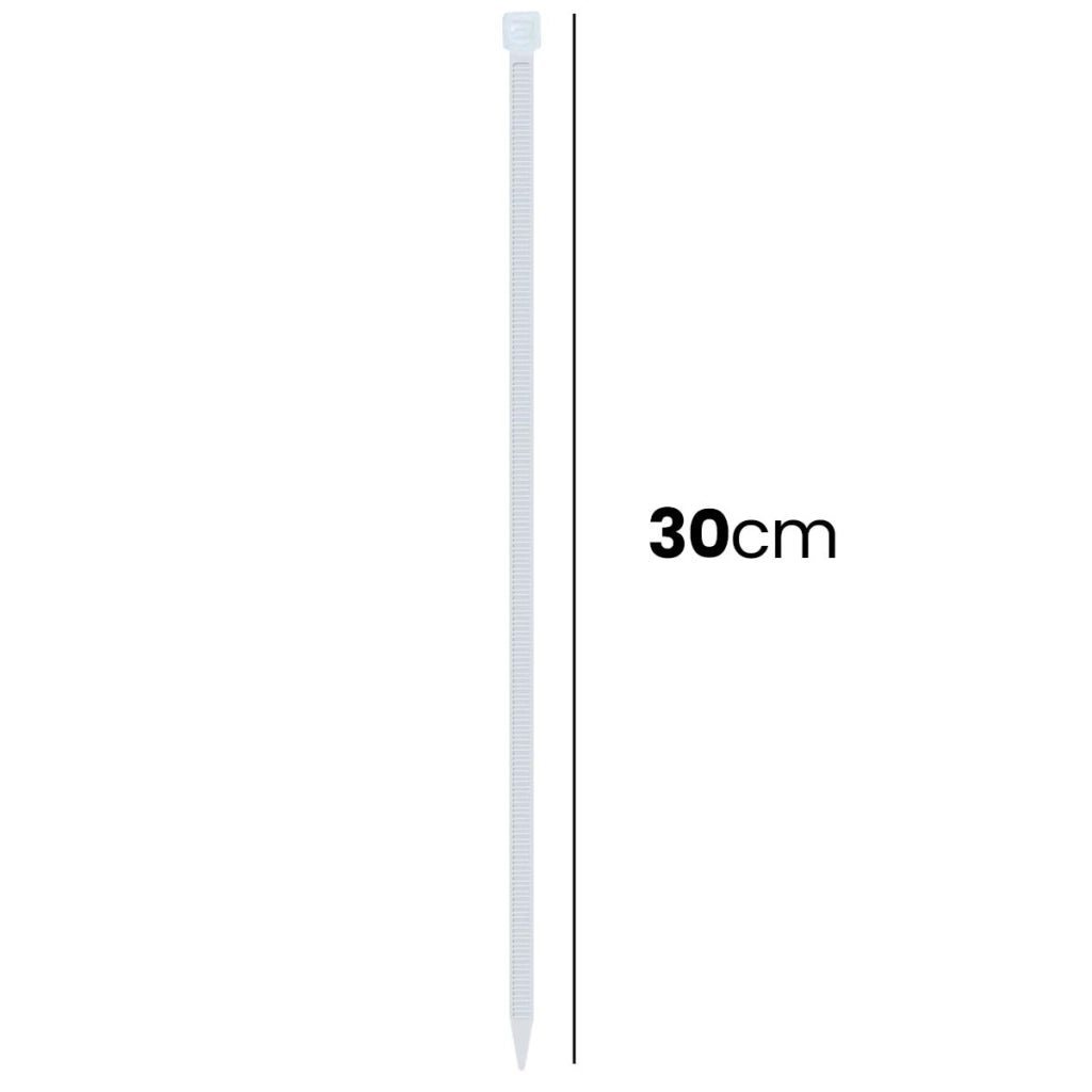 Fascette Stringicavo Autobloccanti 3,6 × 300 mm 25 Pezzi in Nylon Bianco Avizar