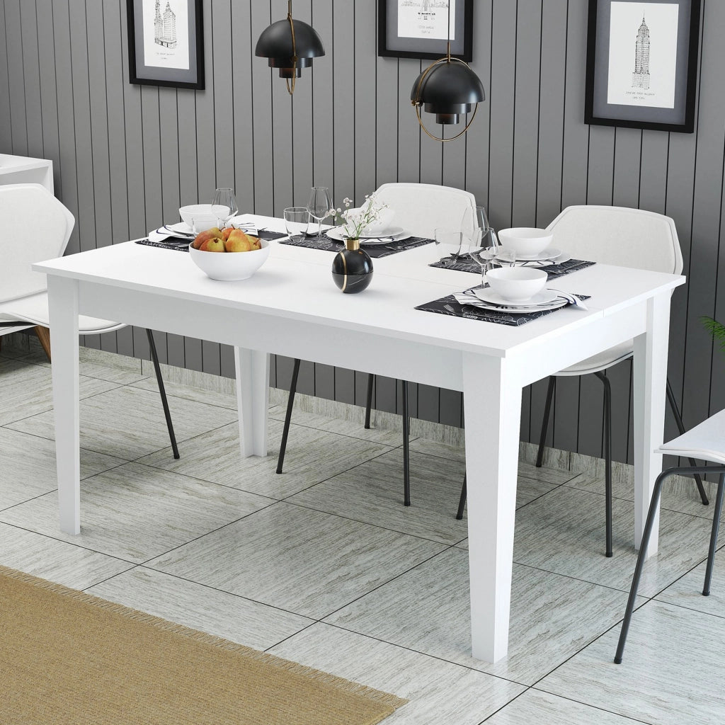 Viverone, Tavolo Fisso 6 Posti, 145x88x75h cm Bianco