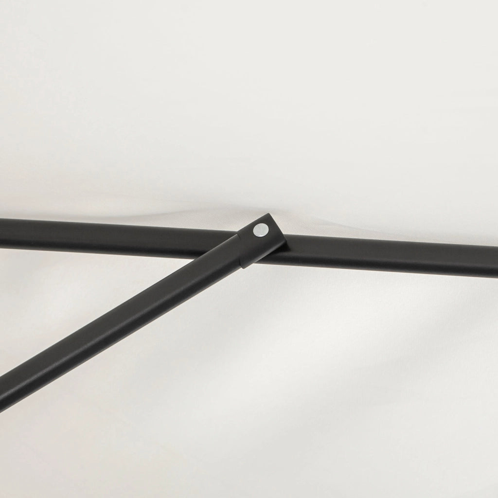 Mezzo Ombrellone da Giardino Mezzaluna 230 x130x245 cm con Apertura a Manovella Crema